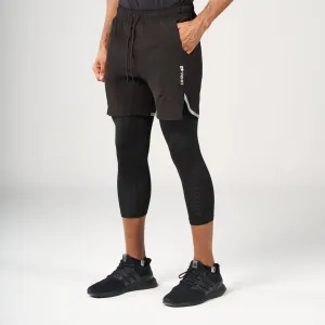 ?2 in 1 Long Inner Shorts - Black Cargo shorts surfing gear