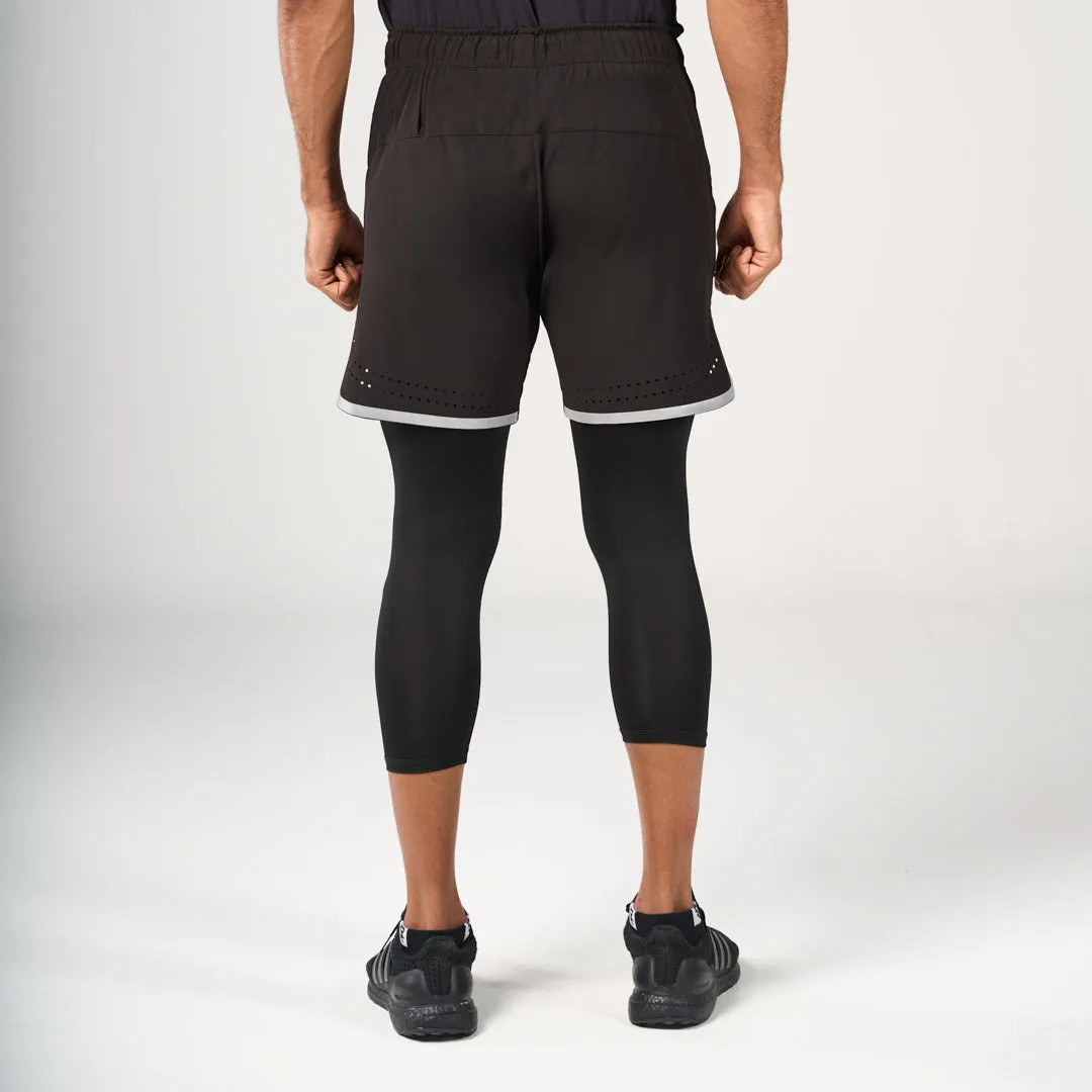 Durable Build On The Go ?2 in 1 Long Inner Shorts - Black