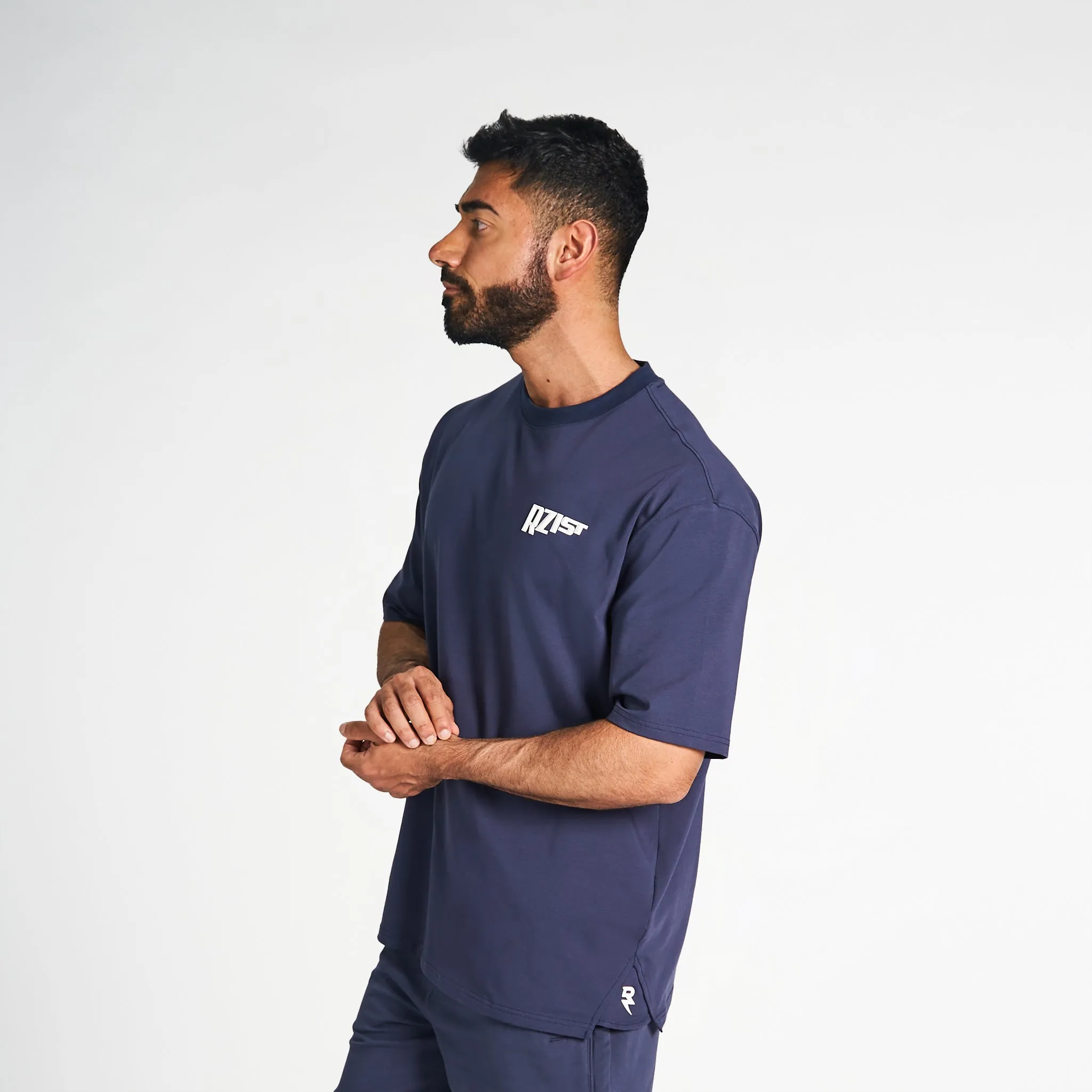 Soft Layering Comfy Design Never Settle Oversized Drop-Shoulder Tee - Overture
