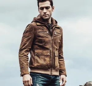West Louis? Retro Autumn Winter Genuine Leather Jacket NonSlip Grips