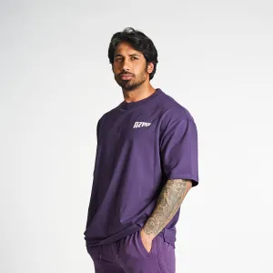 Never Settle Oversized Drop-Shoulder Tee - Purple Cozy Apparel