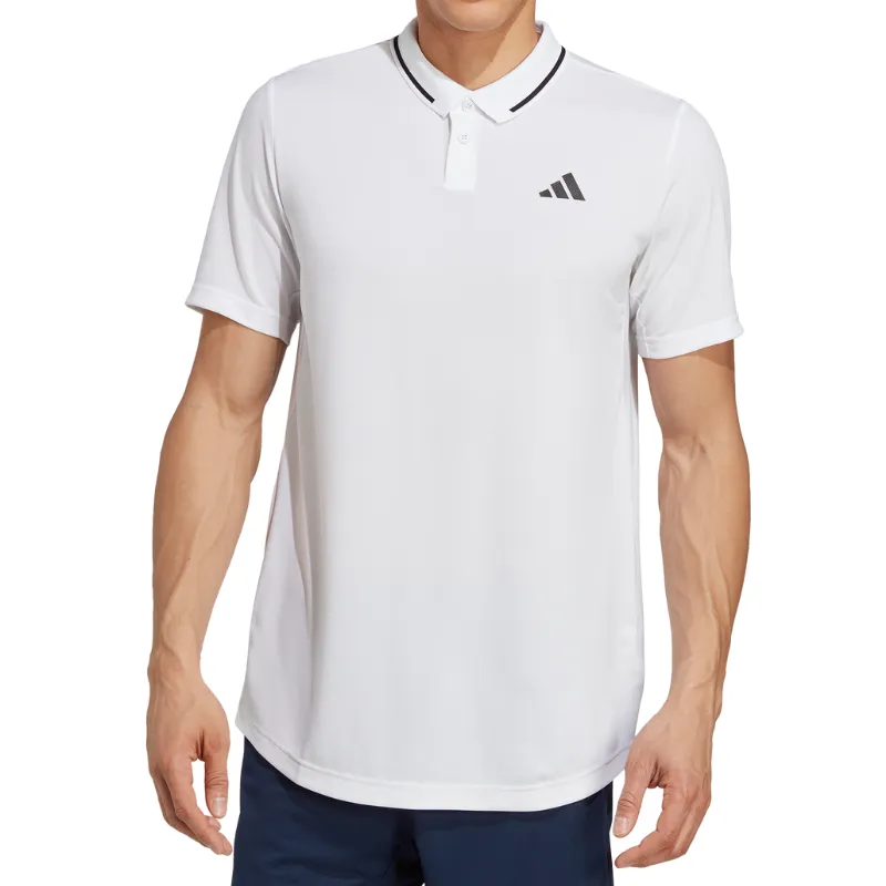 Simple Layer Adidas Club Tennis Piqu?? Polo Tennis Shirt - Black/White