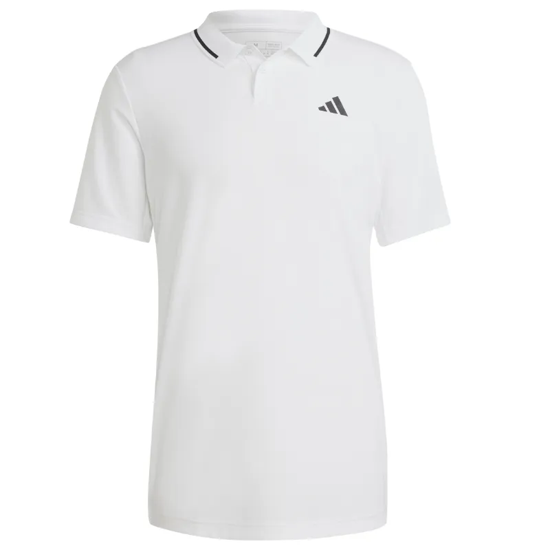 Adidas Club Tennis Piqu?? Polo Tennis Shirt - Black/White EasyCare Woven Fabric