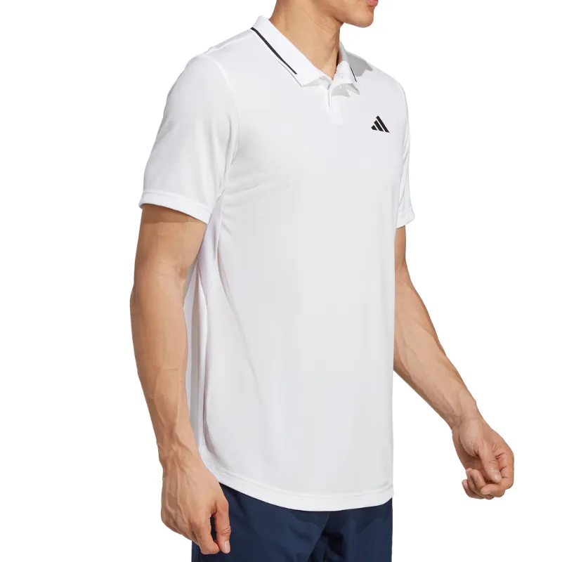 Button Down Collar Adidas Club Tennis Piqu?? Polo Tennis Shirt - Black/White