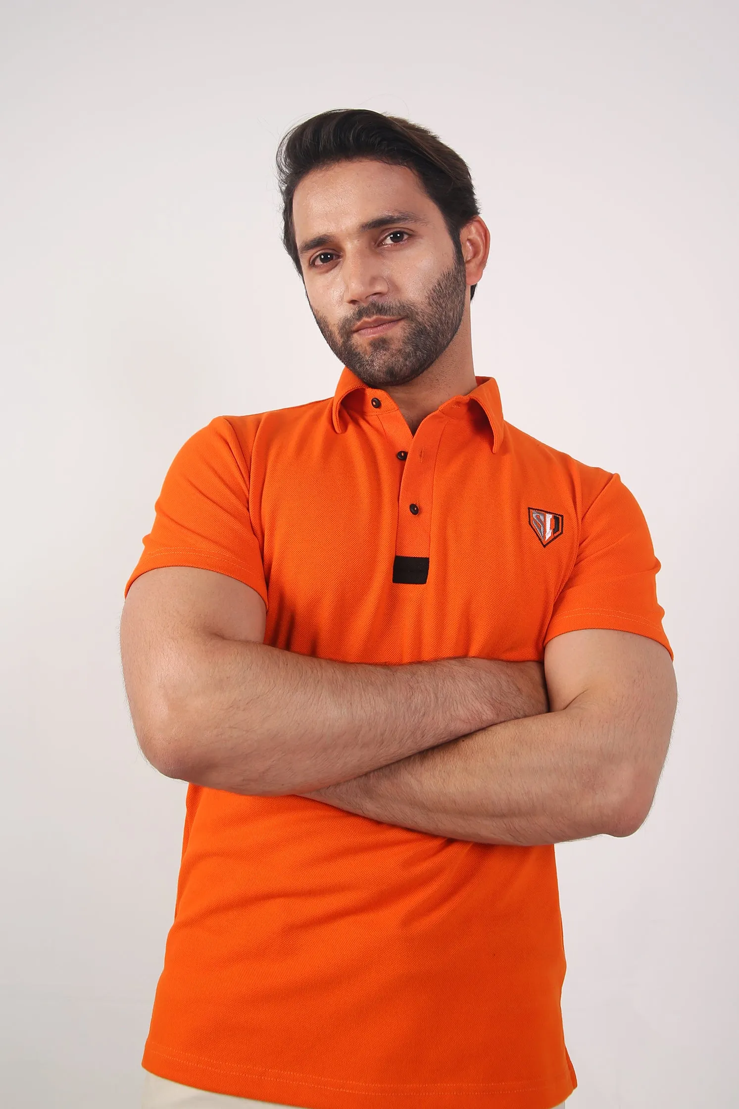 MEN'S POLO BURNT ORANGE FRONT EMB Essential Fashion