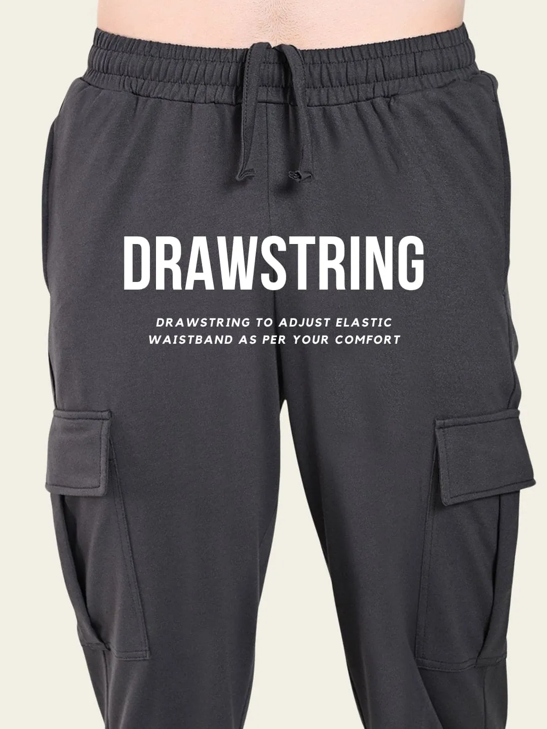 Utility Cargo Jogger with Pockets - Charcoal Slim Silhouette