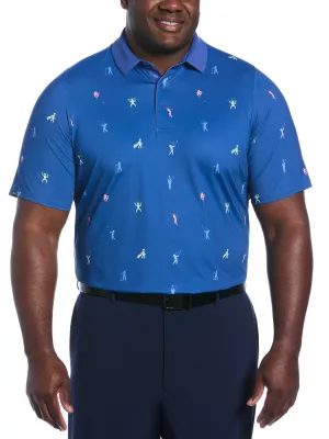 Stylish Choice Minimalist Style Big & Tall Time Lapse Print Polo