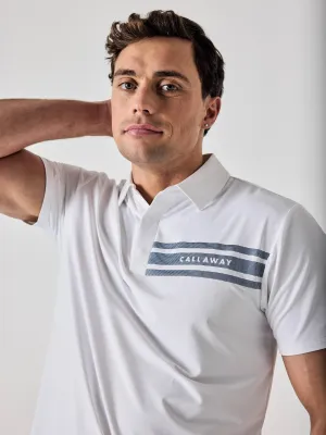 Callaway Legacy Collection? Mens Triple Track Chest Block Golf Polo NonChafing Seam Placement Flexible Ribbed Collar