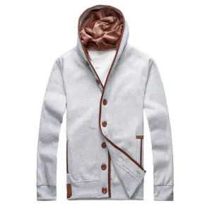 West Louis? Men Autumn Hooded Overcoat soft fit