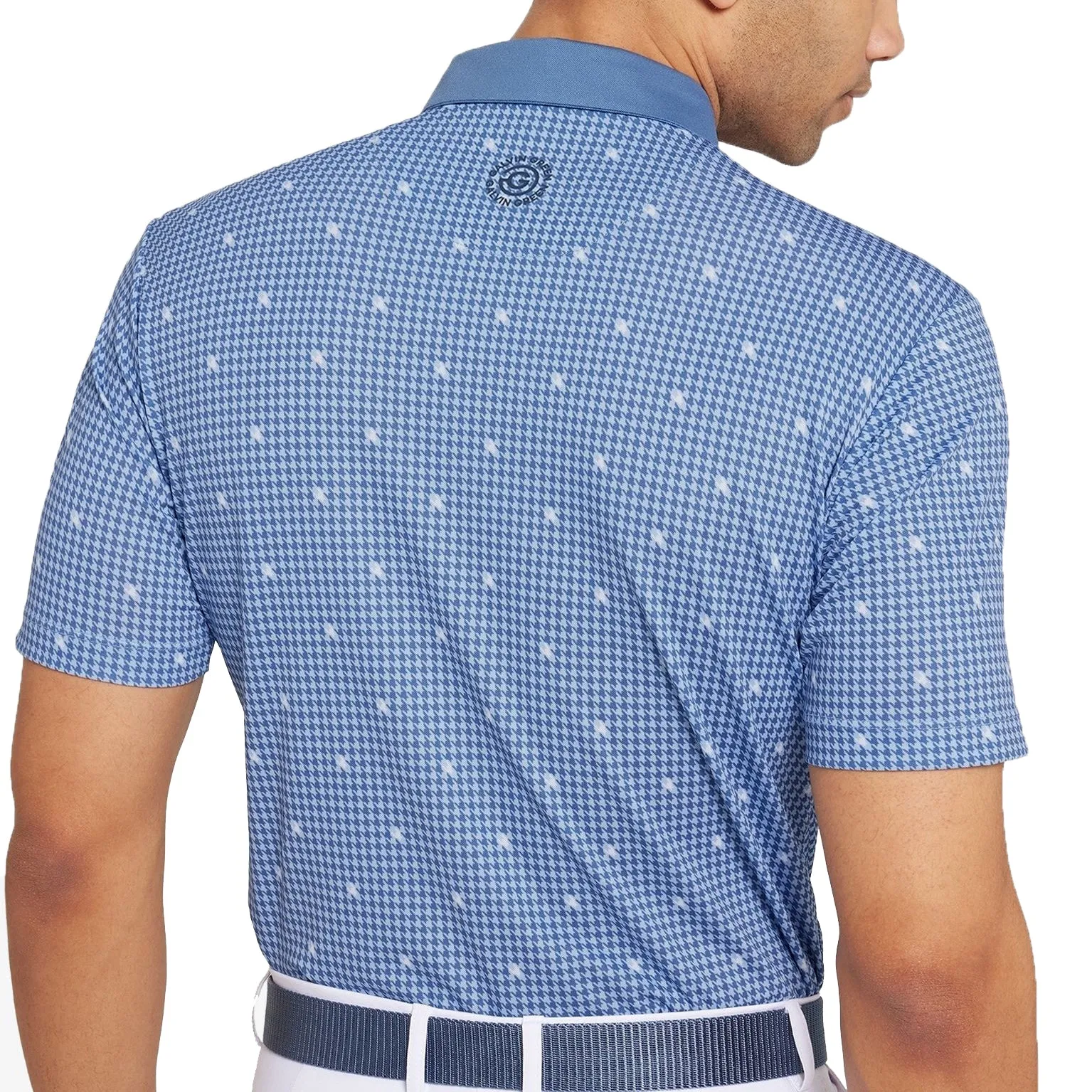 Soft Material Galvin Green Marley Breathable Golf Polo Shirt - Moonlight Blue/White
