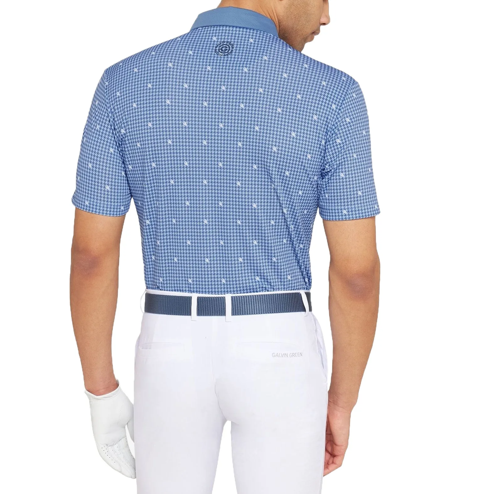 Galvin Green Marley Breathable Golf Polo Shirt - Moonlight Blue/White Minimalist Style NonIron Finish