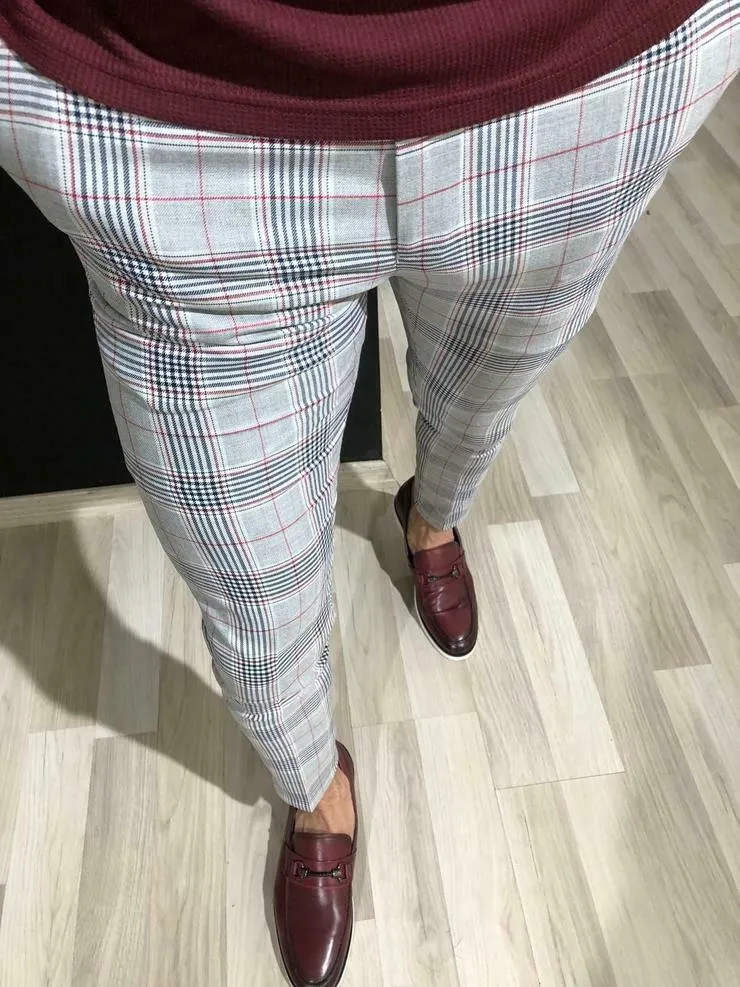 West Louis? England Style Formal Plaid Pants Modern Design