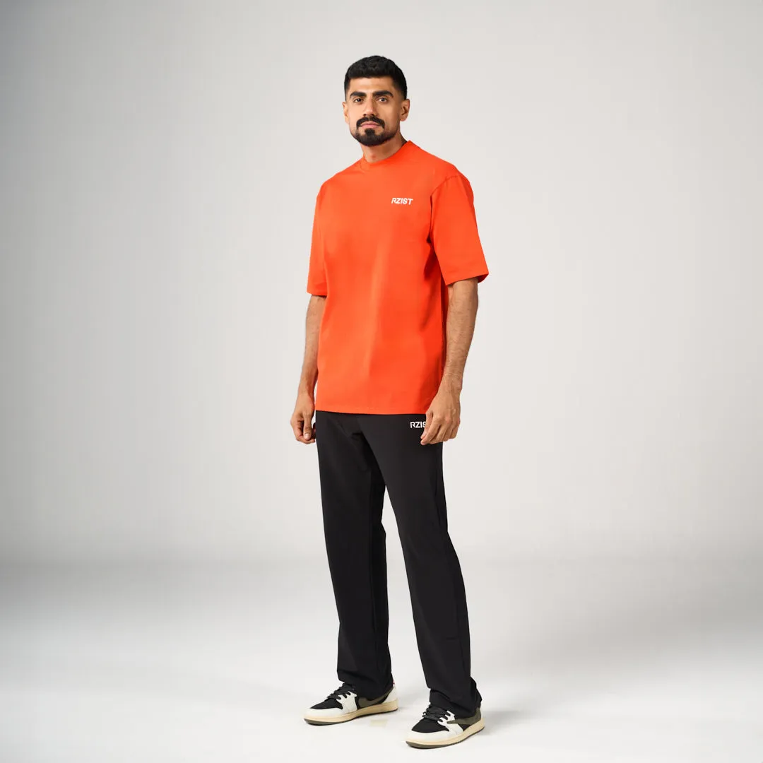 The Impossible Oversized T-Shirt - Neon Orange Layered Sleeve Construction