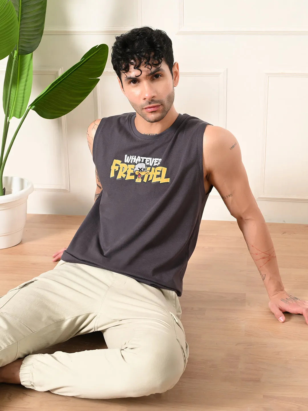 Easy-wear Whatever Cotton Sando ?C Charcoal Sport Ease Rain Fit
