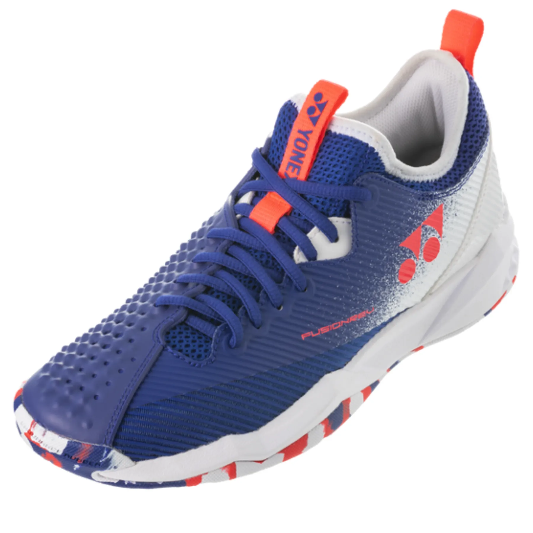Yonex  2022 Fusion Rev 4 Mens All Court Tennis Shoes - White/Royal Blue Quick Movement