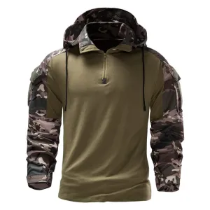 Sporty Wearable West Louis? Mens Outdoor Military Camouflage Hooded Shirt
