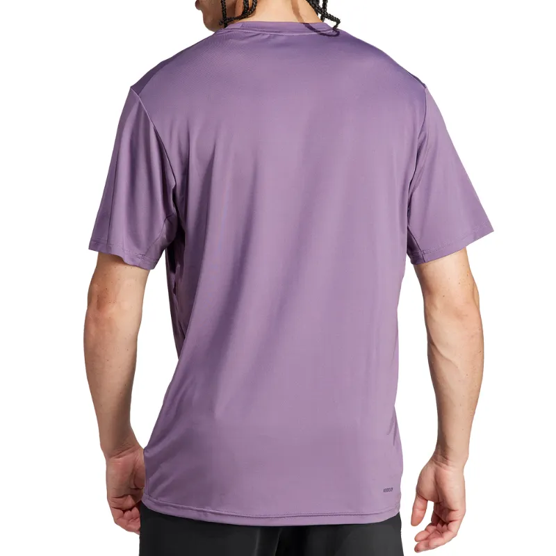 Adidas Purple Train Essentials Stretch Training T-Shirt AntiStaticLining Durable Material