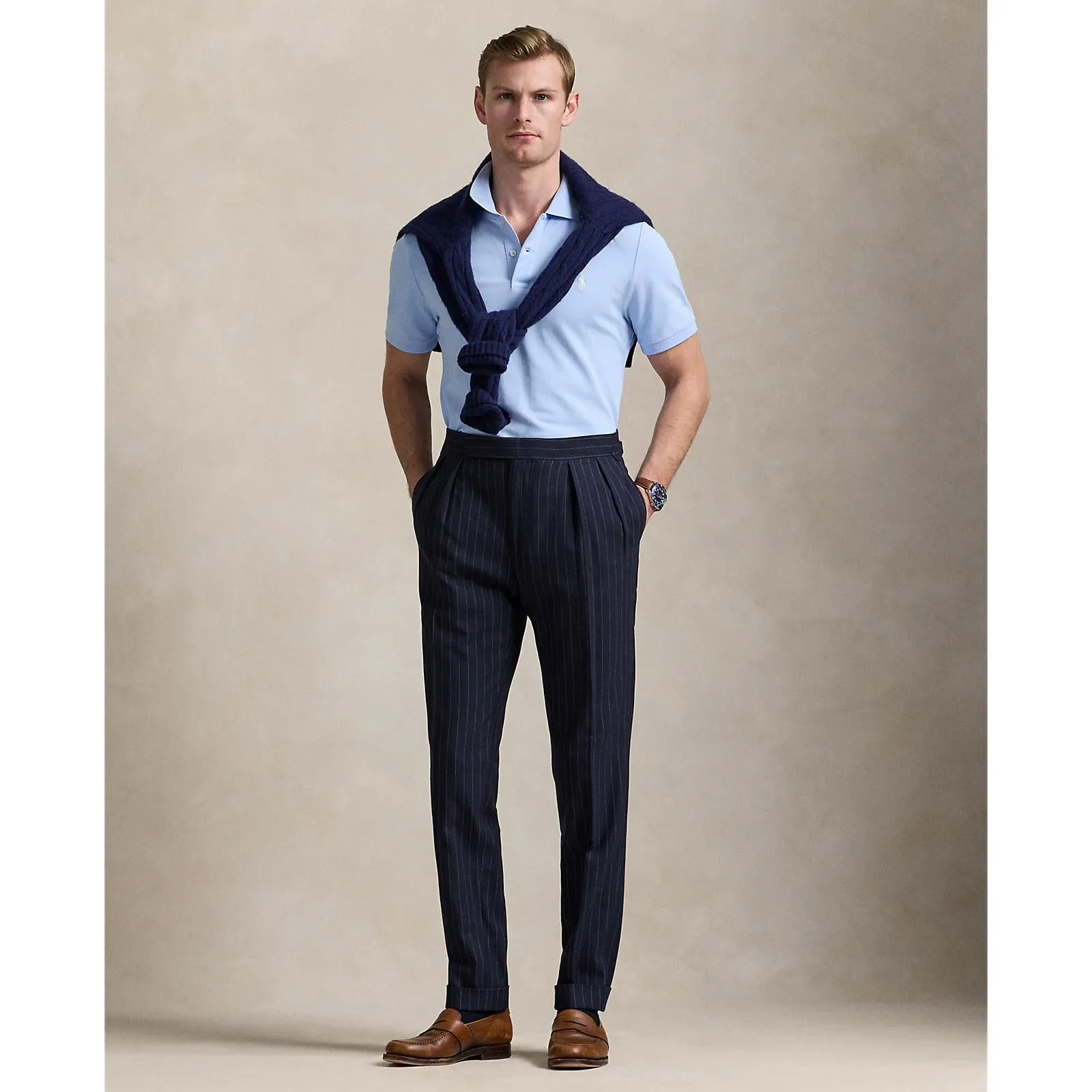 Daily Wear Polo Performance Ralph Lauren Performance Stretch Mesh Golf Polo Shirt - Office Blue