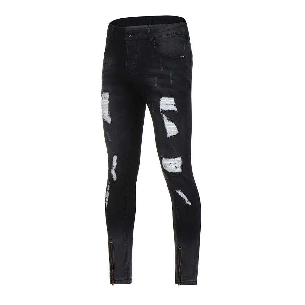 Trend Setter Trendy Premium West Louis? Ripped Freyed Slim Fit Jeans