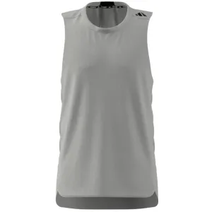 Adidas Training Workout Tank Men Tennis Top - Grey Standard Body Fit