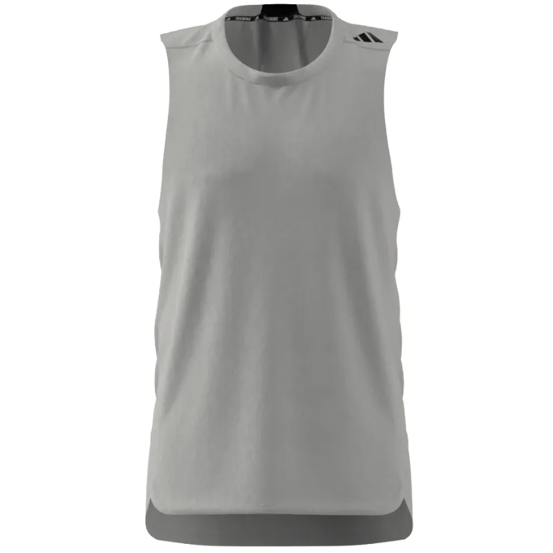 Adidas Training Workout Tank Men Tennis Top - Grey Standard Body Fit