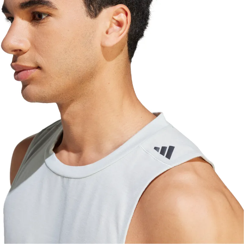 Adidas Training Workout Tank Men Tennis Top - Grey Essential Top