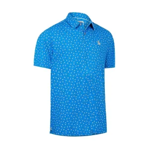 Original Penguin Mens Micro Octopus Print Golf Polo - BLUE TATTOO Breathable Cotton Luxury Look