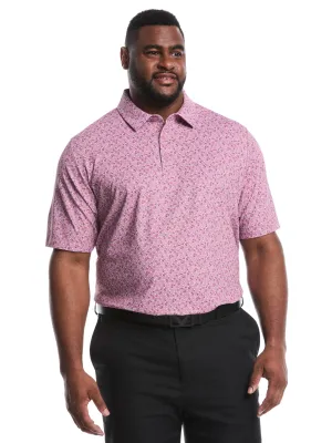 Big & Tall Confetti Print Golf Polo Shirt Flexible stretch