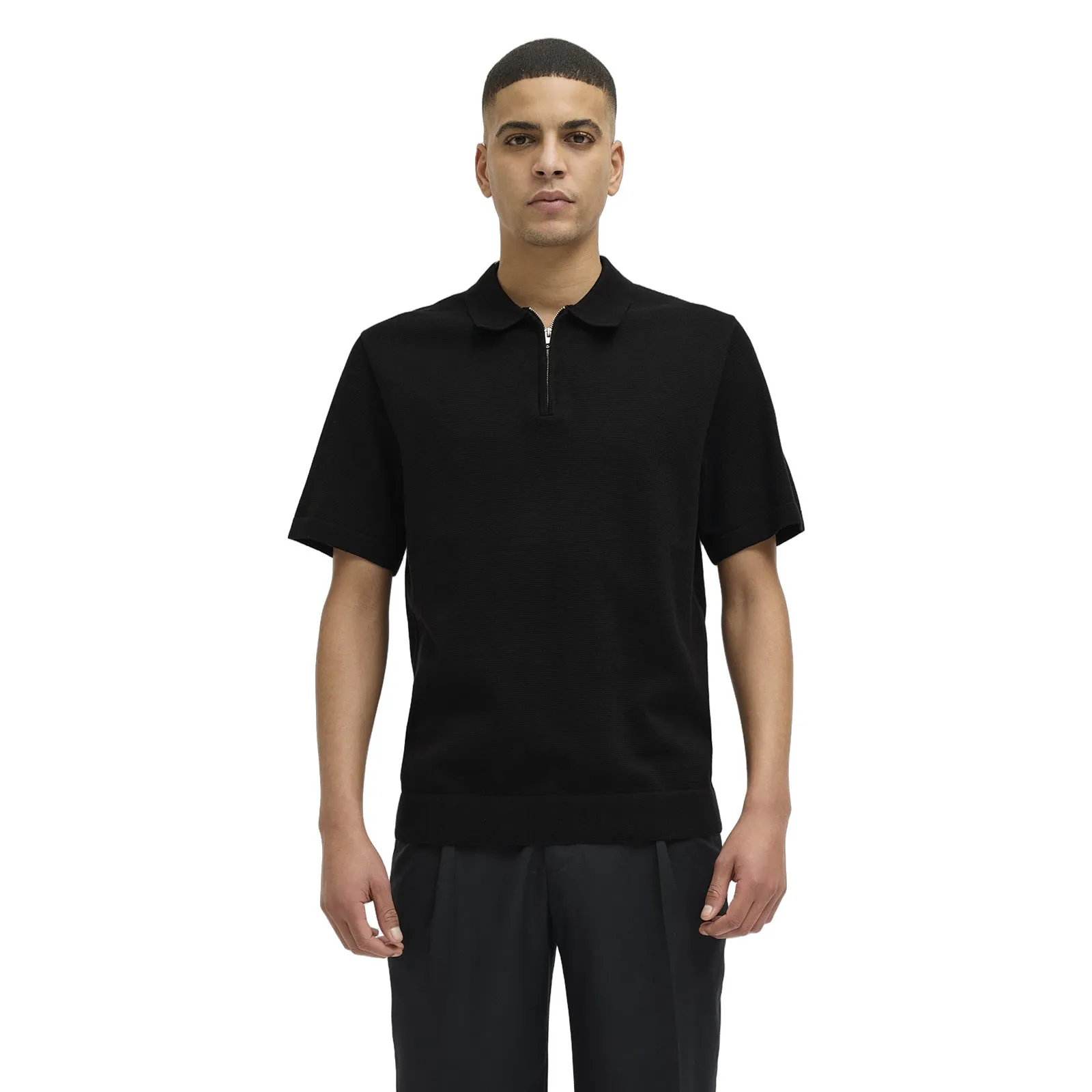 Jack & Jones Mens Blamilano Spring Knit Short Sleeve Polo Shirt Luxe Comfort