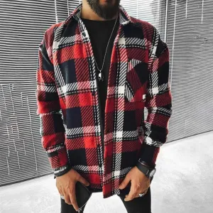 West Louis? Vintage Fashion Button Long Plaid Shirt product business casual sophistication appropriate for sports