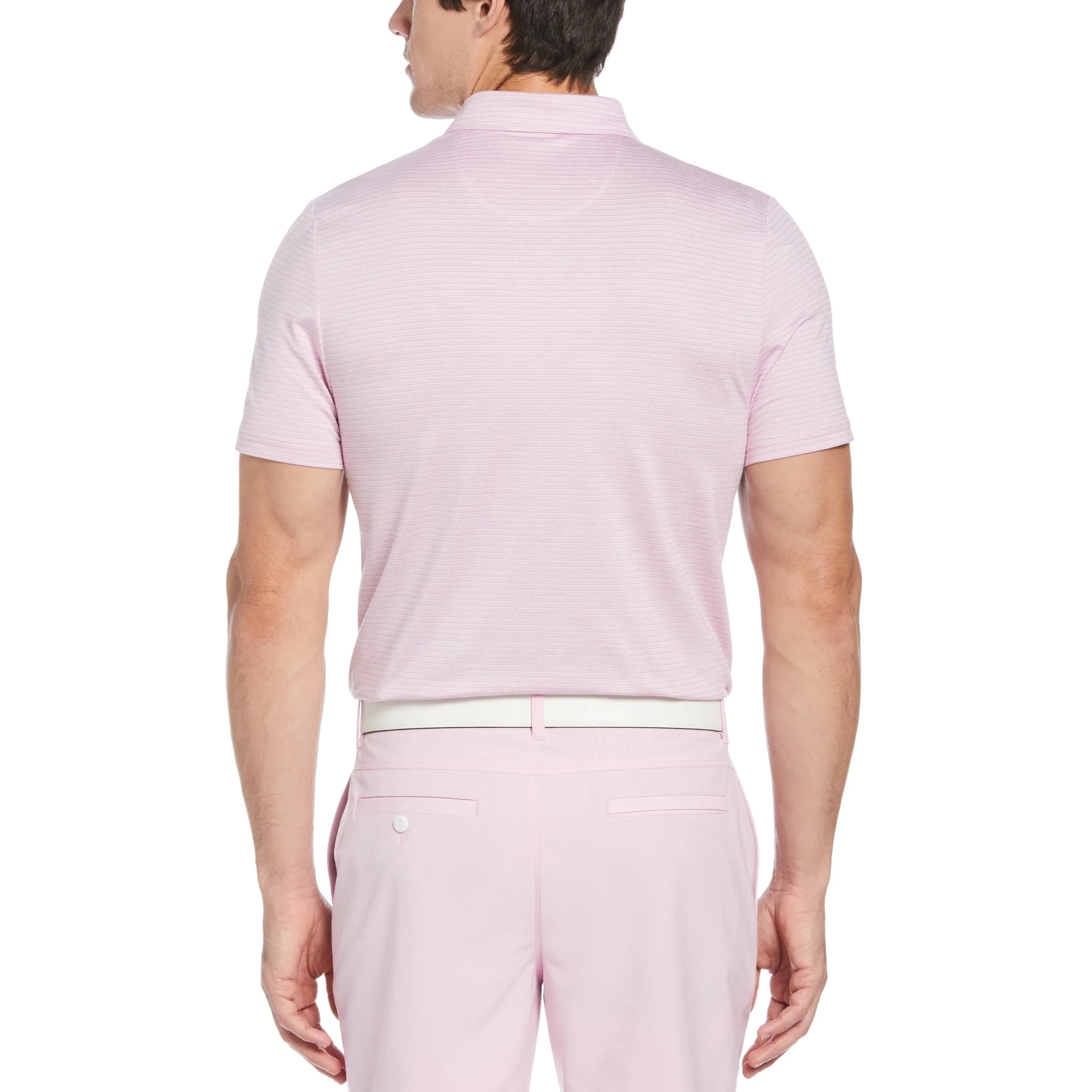 Original Penguin Mens Original Oxford Fine Stripe Golf Polo - PIROUETTE Colorfast Technology