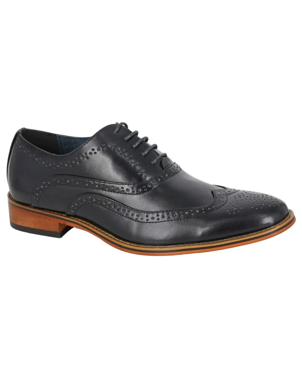 Goor Mens 5 Eyelet Brogue Oxford Shoes Fiber Mix