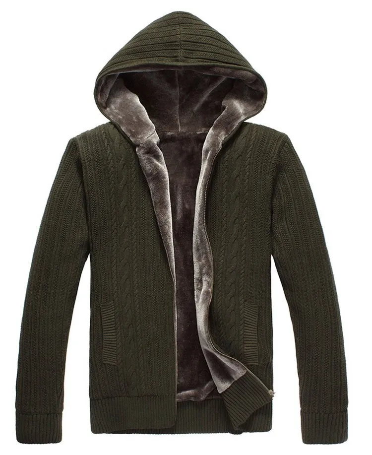 West Louis? Velvet Padded Knitted Sweater Airtight Zipper