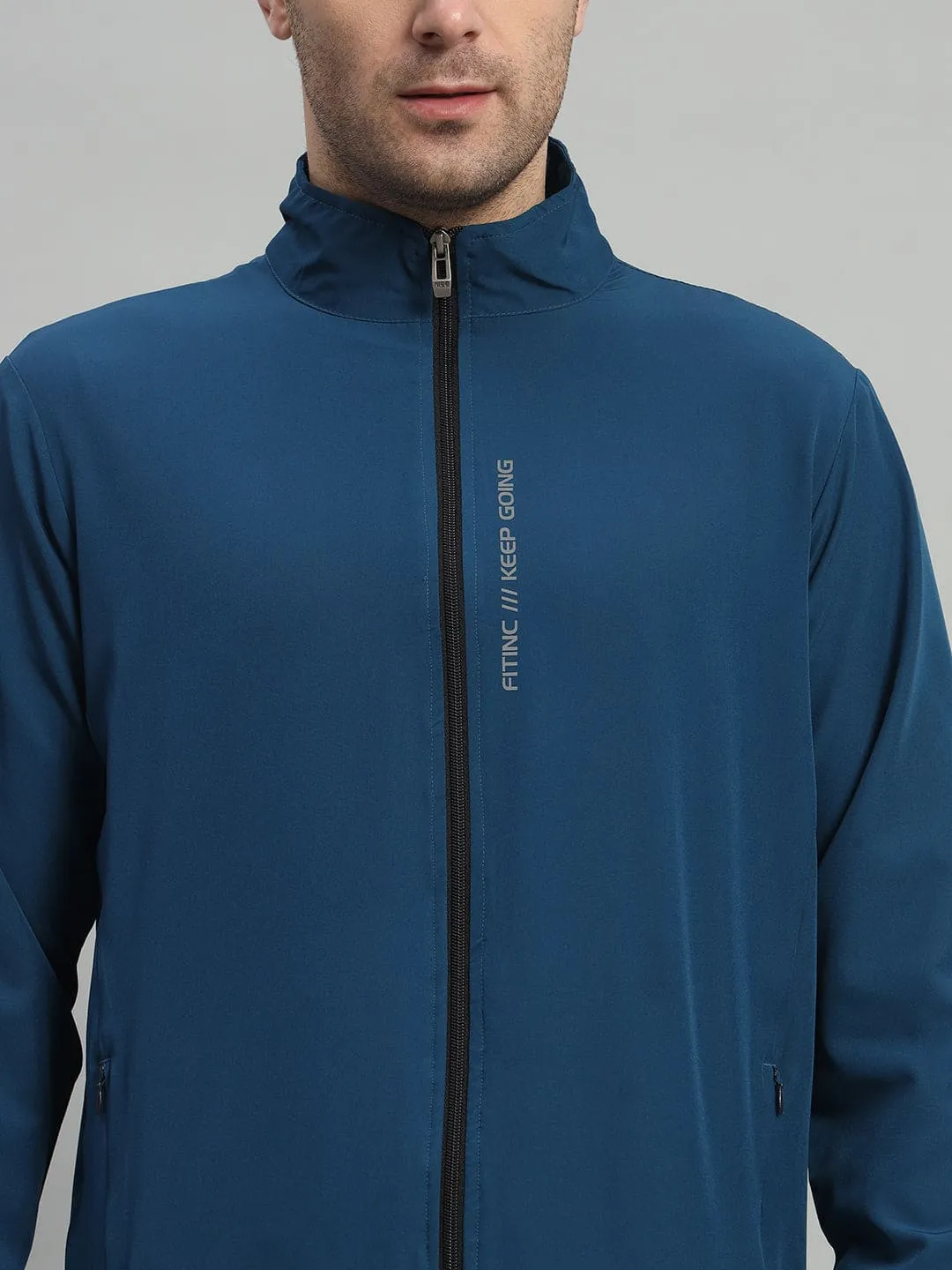 Light Fit Sporty Jacket Sports Jacket with Concealed Zippers - Airforce