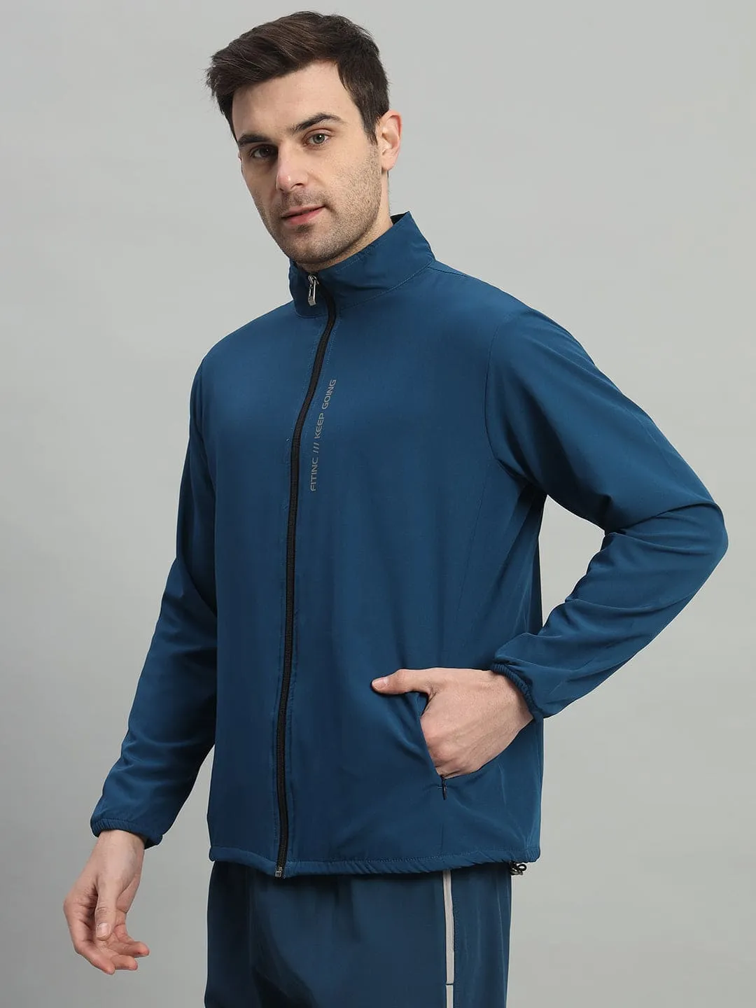 Organic Cotton Certification Sports Jacket with Concealed Zippers - Airforce