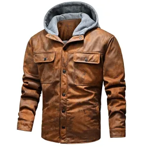 Tough Core AntiSlip Grip West Louis? Leather Outwear Fleece Jacket