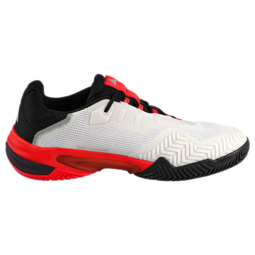 adidas Men's Barricade 13 - Cloud White/Lucid Red Slip On Style
