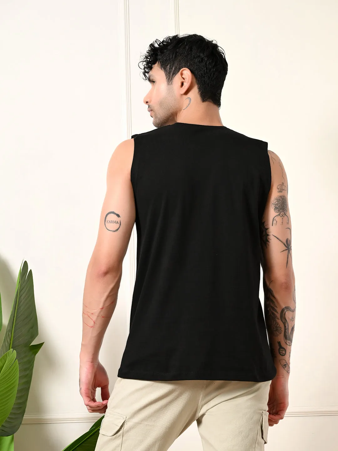 Easy-Wear California Colorful Cotton Sando ?C Black DoubleStitched Reflective details