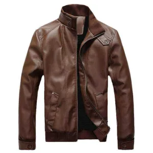 West Louis? Trend Retro Leather Jacket Run Core