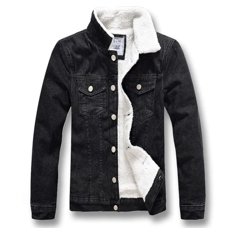 West Louis? Winter Thick Fleece Jeans Jacket WindResistantWeave