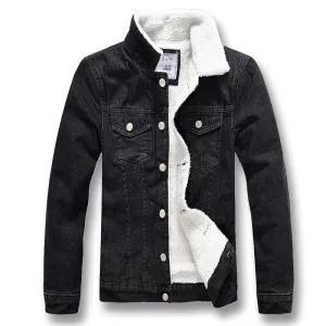 West Louis? Winter Thick Fleece Jeans Jacket Stylish Jacket StainlessZippers