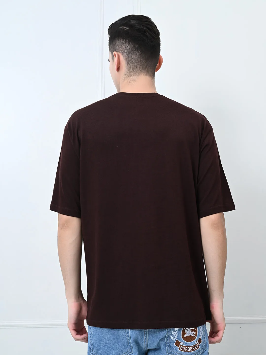 Relaxed Wearable Relaxed Oversized 100% Cotton Solid Tee ?C Coffee