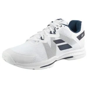 Babolat Men's SFX 3 - AC - White/Navy Stable Heel Counter Impact Resistant Foam
