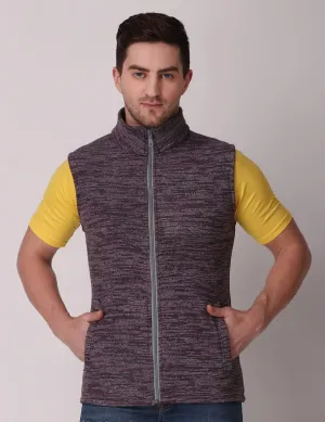 StretchFree LightweightKnit Ultra-Warm Fleece Jacket - Melange Wine