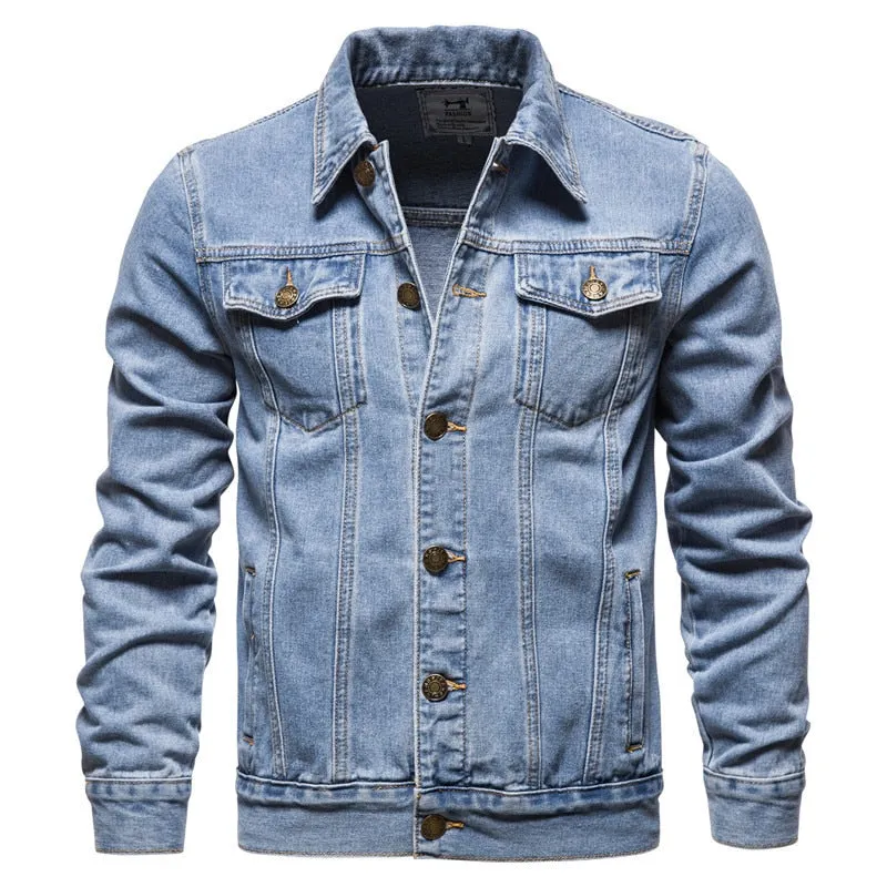 West Louis? Denim Lapel Single Breasted Jeans Jacket Data Mode LowMaintenance