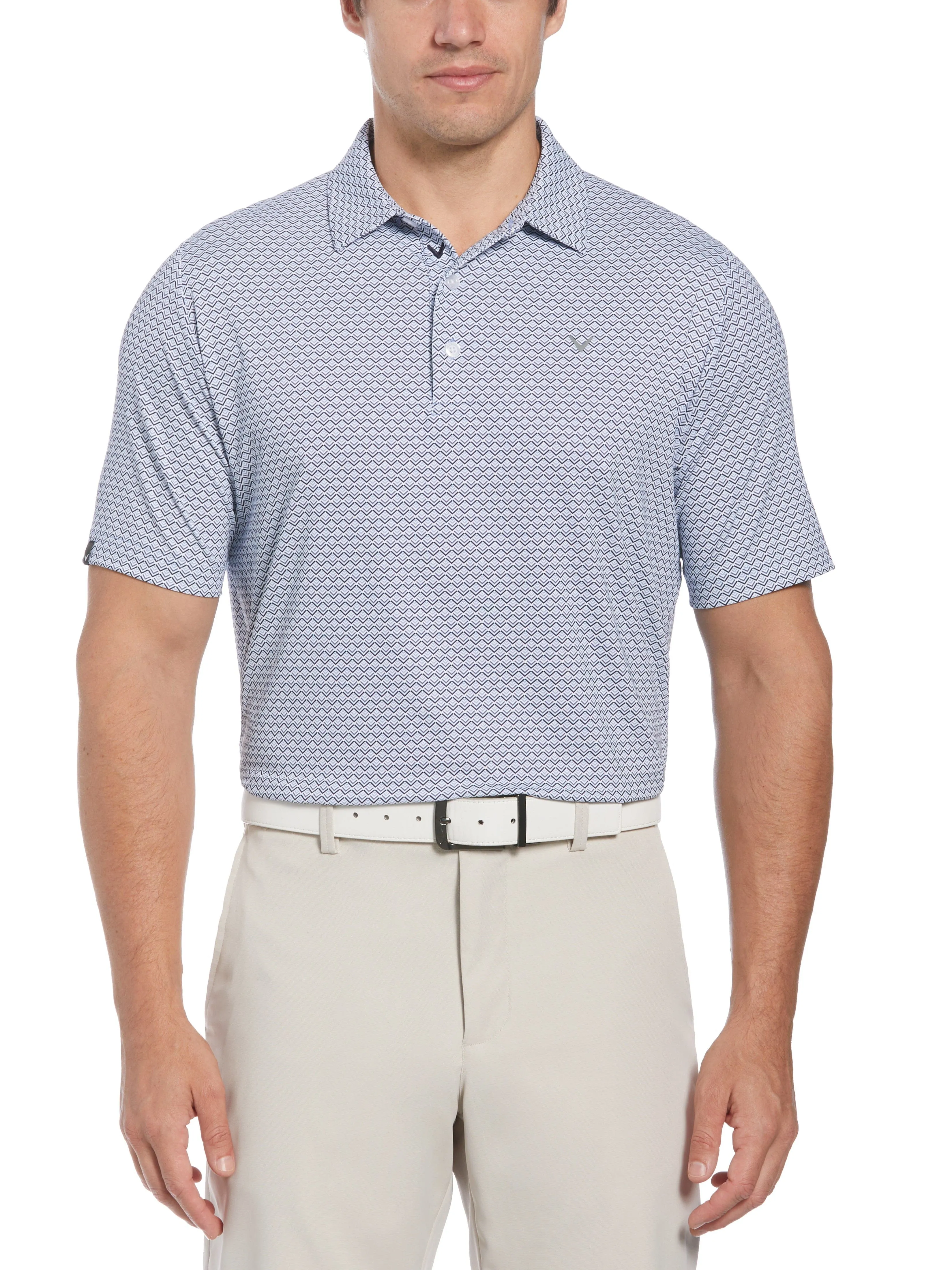 All Day Wear Active Fit Mens Chevron Printed Polo