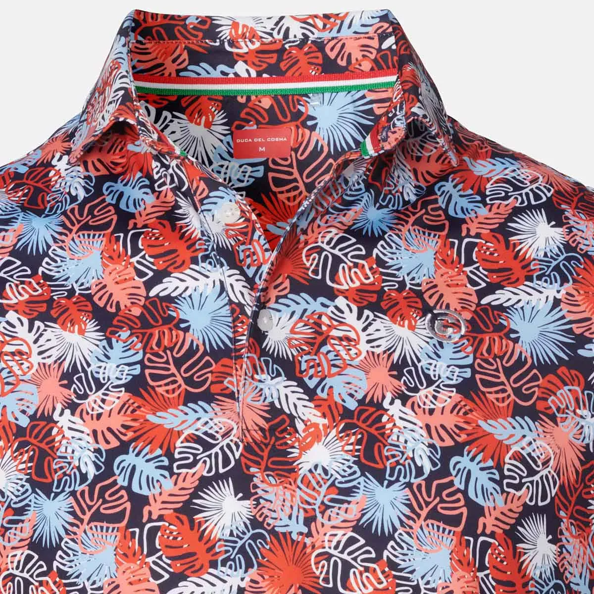 Polo Riccardo - Orange/Blue Reinforced Collar Stay Wrinkle Free Treatment