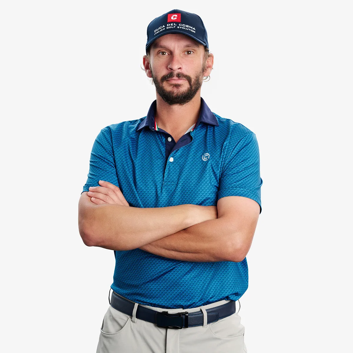 Solid Color All-Day Fit Polo Rocco - Mid Blue/Navy