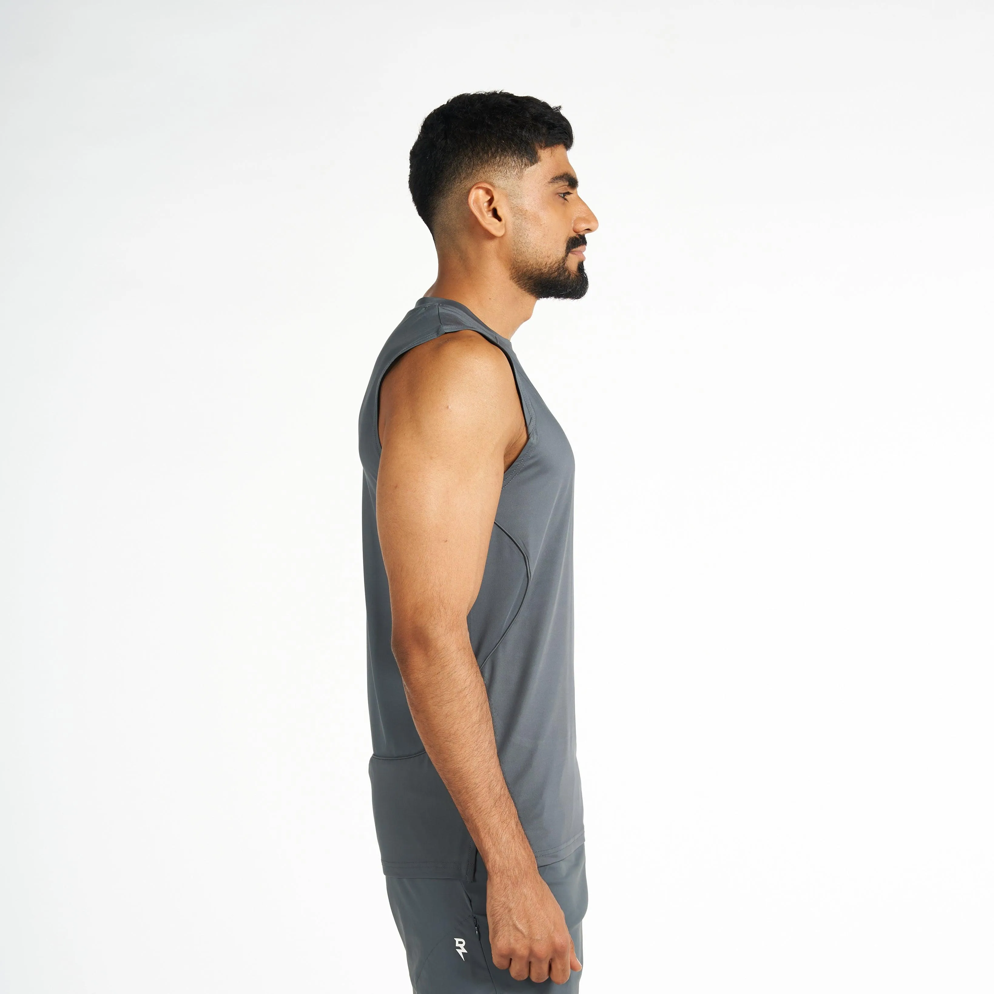 Sleeveless T-Shirt - Turbulence Grey Wedding Cozy Stretch Fit