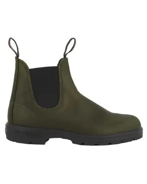 Blundstone 2052 Dark Green Leather Chelsea Boots Arch Care Universal Fit